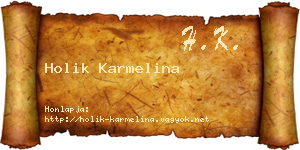 Holik Karmelina névjegykártya